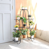 Lofaris 9 Tier Tall Black Iron Flower Pot Plant Multilayer Stand